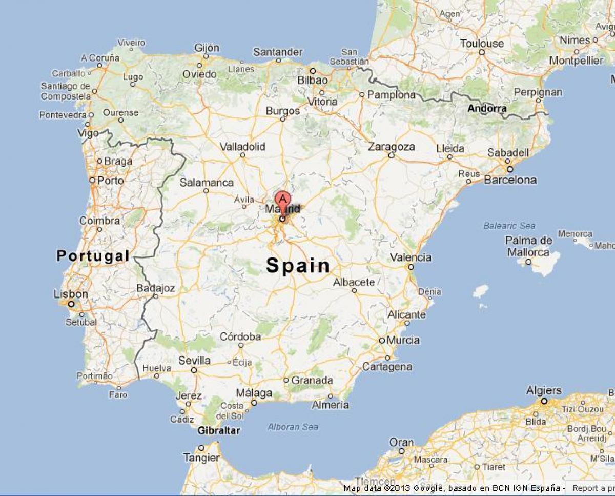 マドリードスペインの世界地図