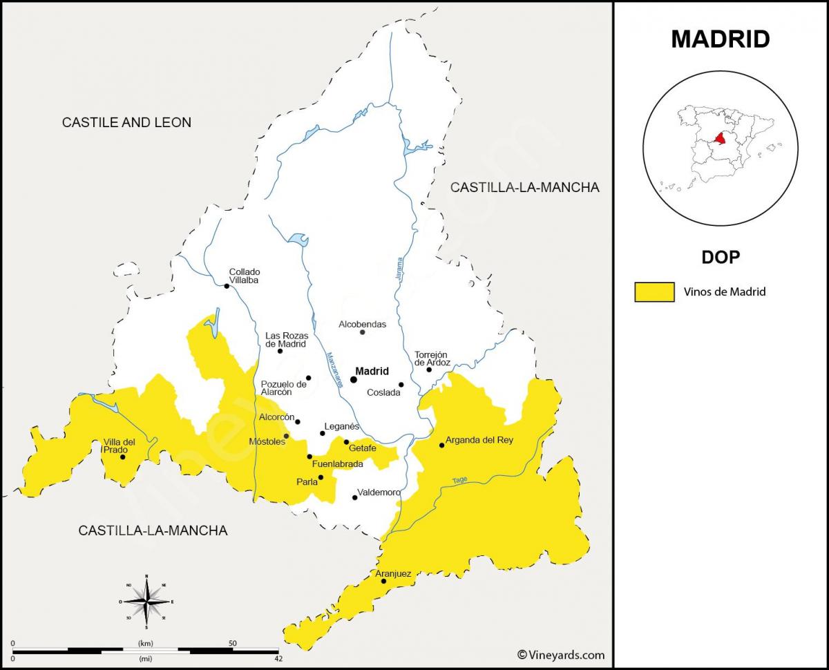 地図マドリードの地域