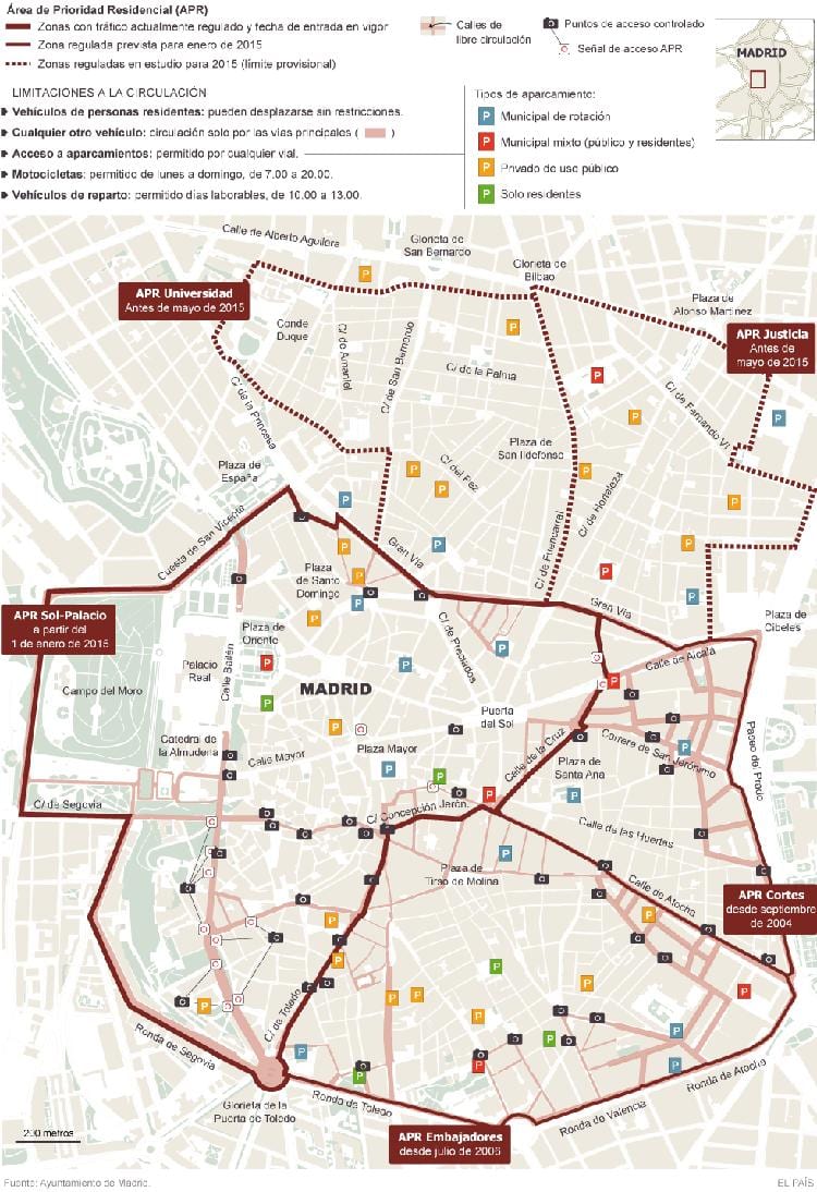 地図マドリードの駐車場