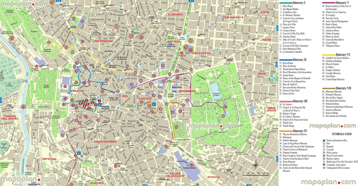 地図マドリードのオフラインの地図