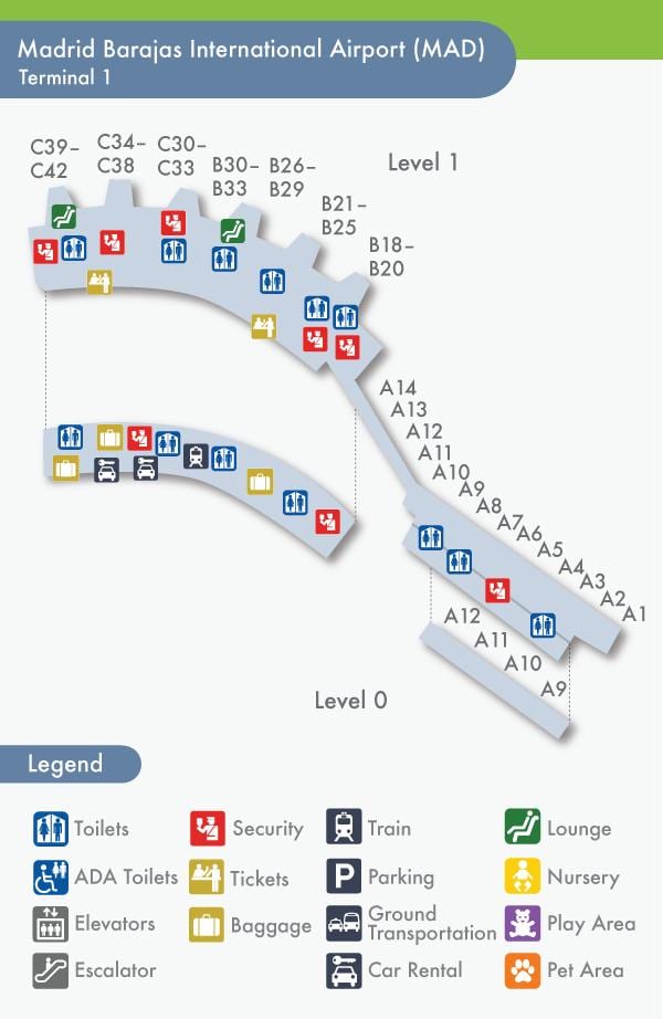 バラハスマドリード端末の地図