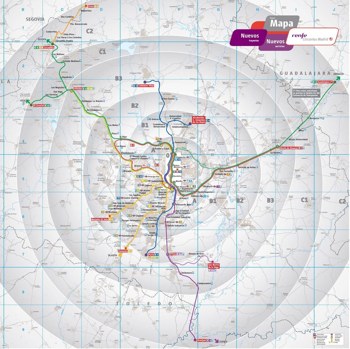 マドリードの地図乗継