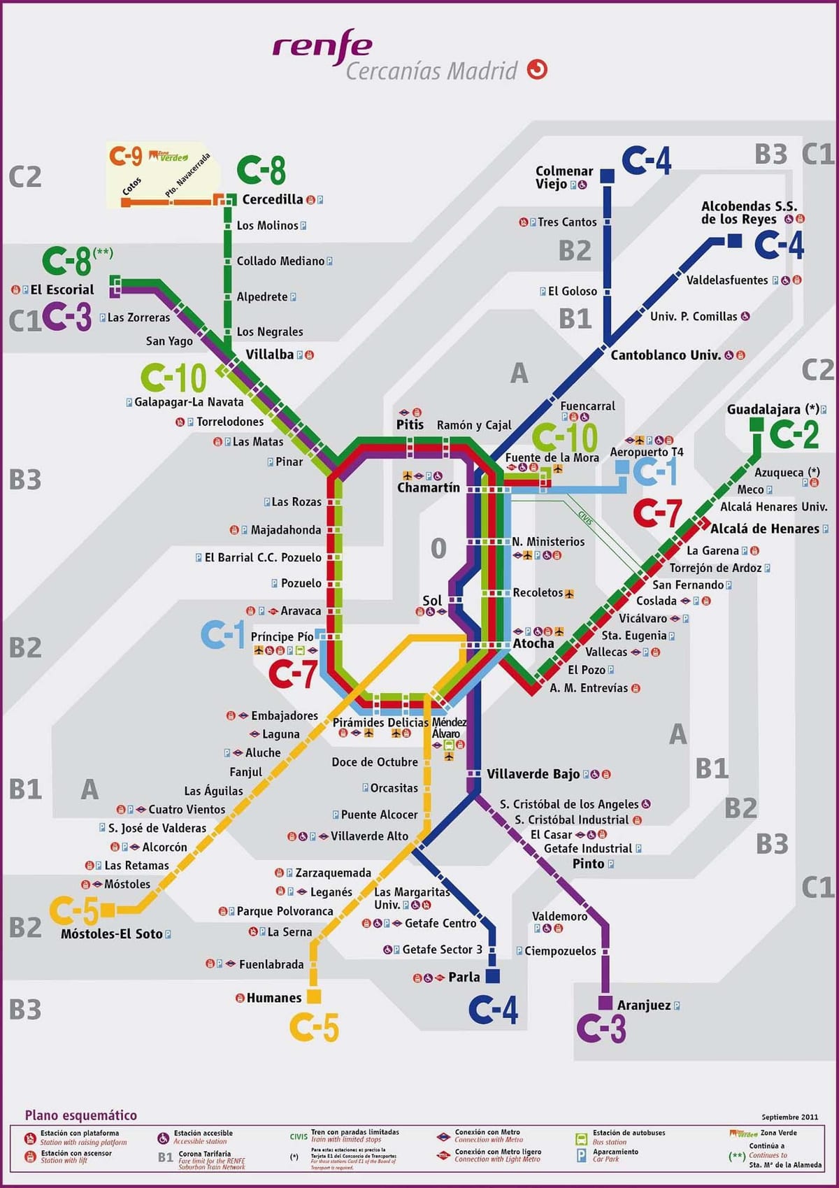 マドリードレールの地図