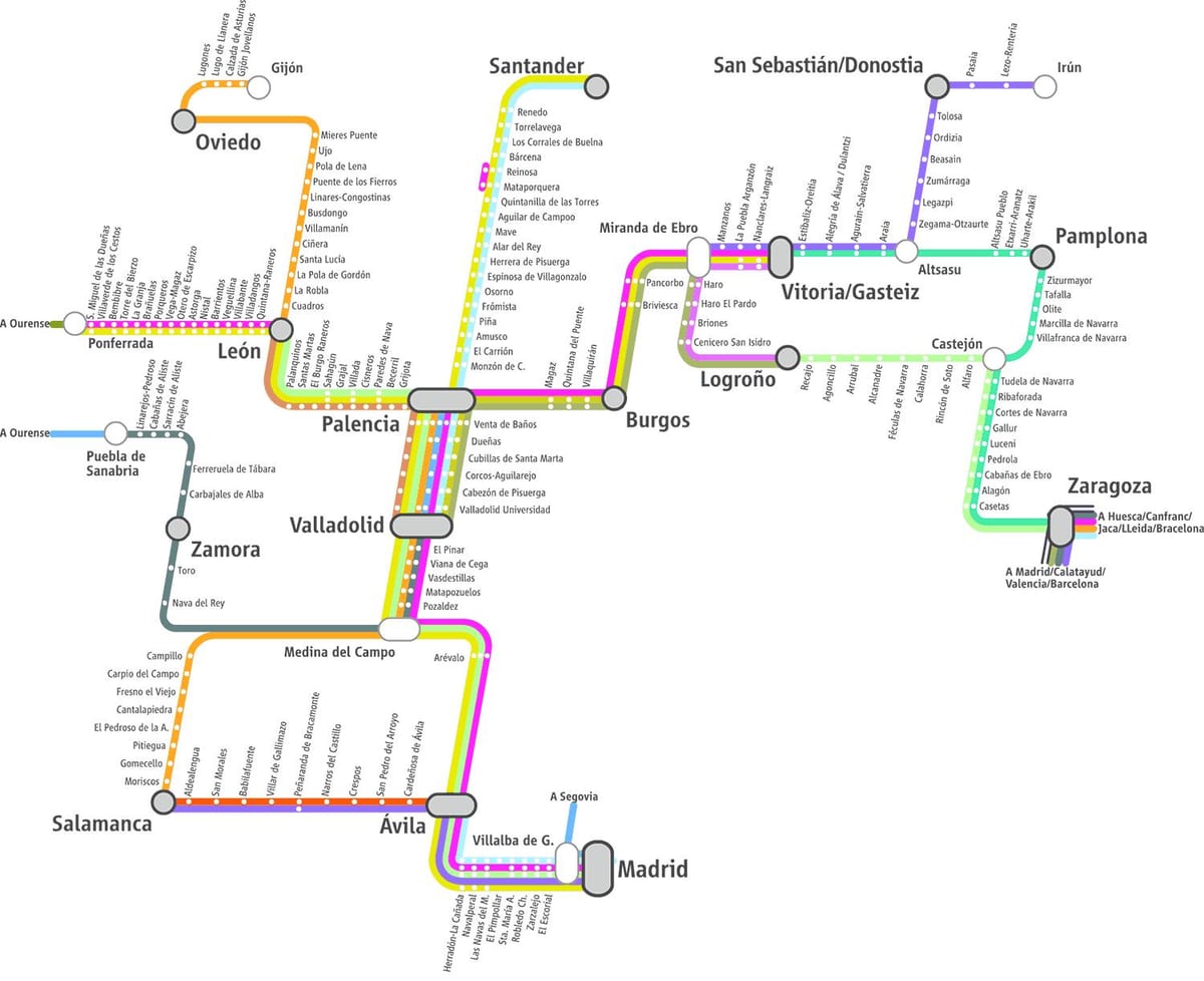 地図renfe車マドリードの地図
