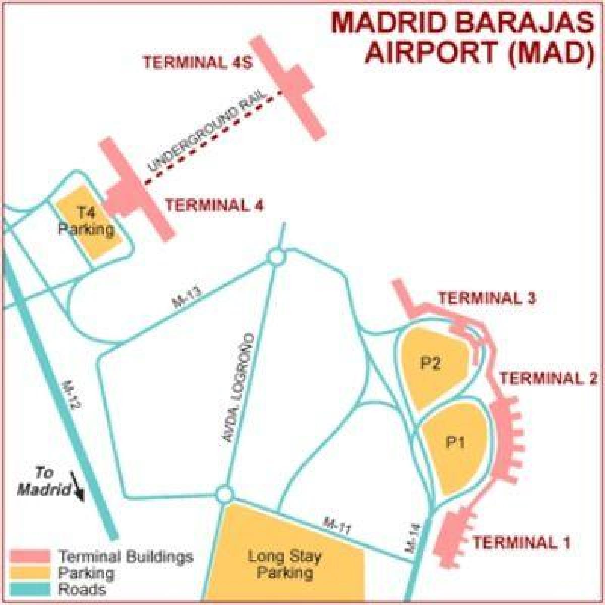 マドリード空港ターミナルビルの地図