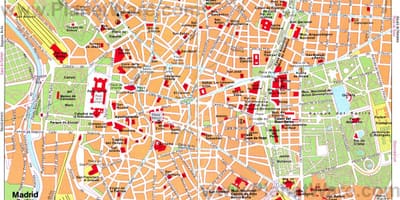 地図のブルゴーニュ通りのマドリードスペイン
