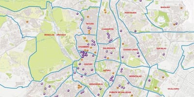 地図のマドリッドチャマルティ駅