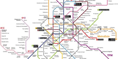 メトロデマドリードの地図