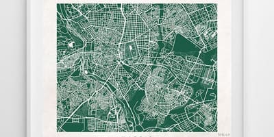 地図のマドリードストリートアート