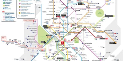 地図マドリードの公共交通機関