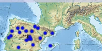 地図のマドリード空港の目的地