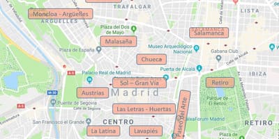 地図のマドリードスペイン地区