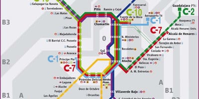 マドリードレールの地図