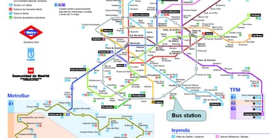マドリード鉄道駅の地図