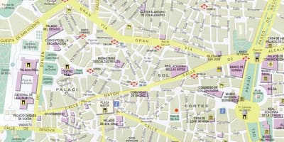 マドリードの繁華街の地図
