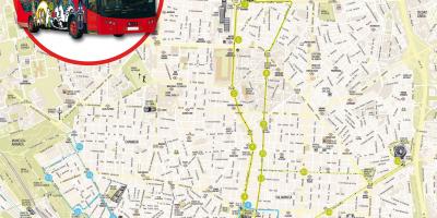 マドリード市内バスツアーの地図